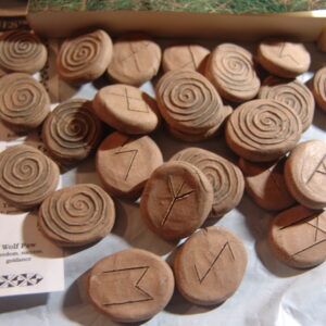 Powerful Blessed Handmade Terracotta Runes Professional Kit + 4 Books