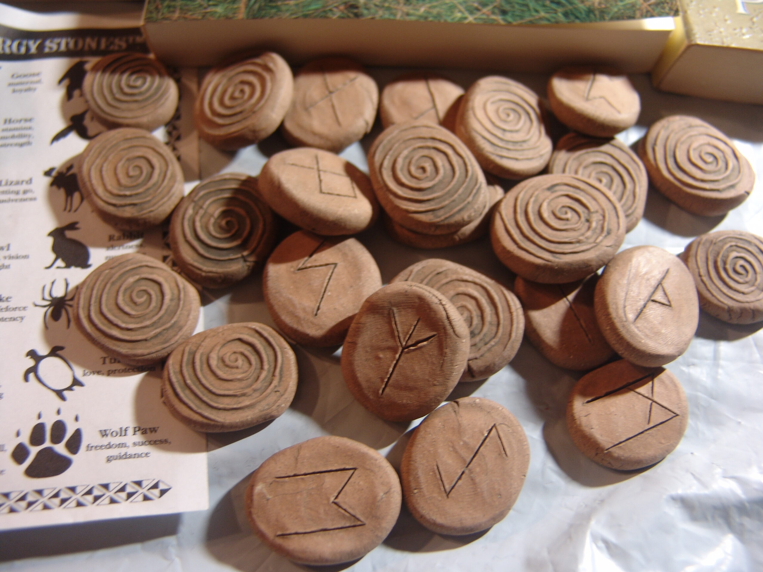 Powerful Blessed Handmade Terracotta Runes Professional Kit + 4 Books - Image 2